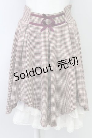 画像: axes femme POETIQUE /千鳥スカート  ワイン T-24-03-04-031-AX-SK-AS-ZT176