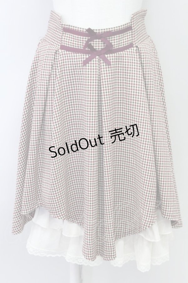 画像1: axes femme POETIQUE /千鳥スカート  ワイン T-24-03-04-031-AX-SK-AS-ZT176 (1)