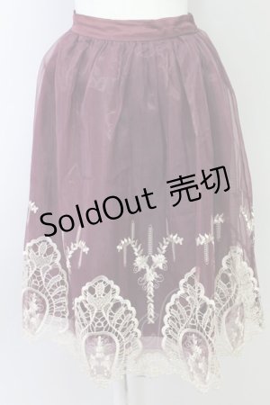 画像: axes femme kawaii / 刺繍スカート  ワイン T-24-03-04-033-AX-SK-AS-OS