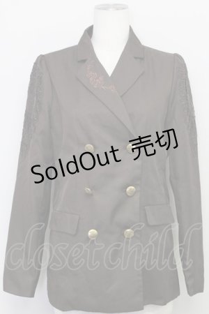 画像: 【SALE】axes femme / 肩レースロングジャケット M 茶 T-24-03-06-007-AX-JA-SZ-ZT354