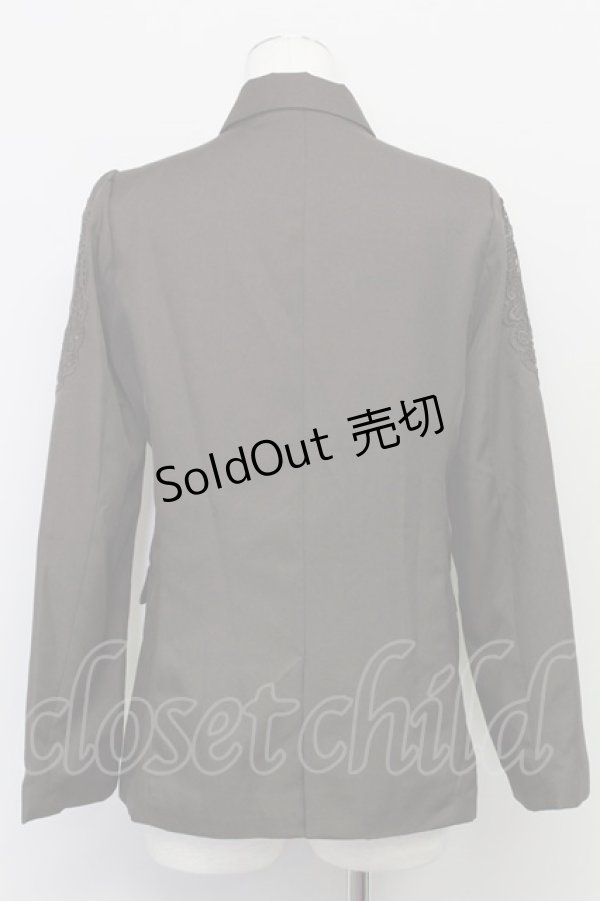 画像2: 【SALE】axes femme / 肩レースロングジャケット M 茶 T-24-03-06-007-AX-JA-SZ-ZT354 (2)