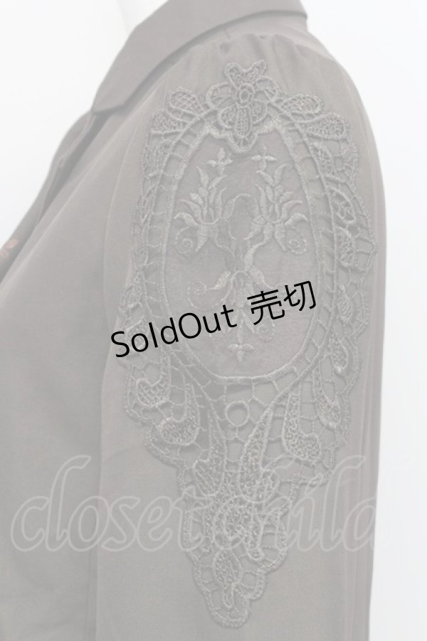 画像3: 【SALE】axes femme / 肩レースロングジャケット M 茶 T-24-03-06-007-AX-JA-SZ-ZT354 (3)