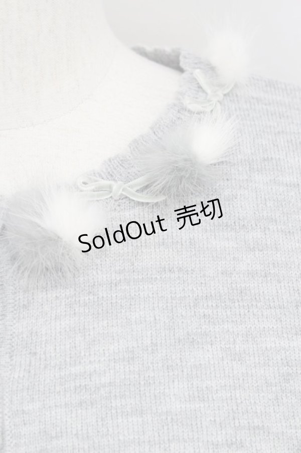 画像7: Secret Honey / ぽんぽんカーディガン 2 グレー T-24-03-08-024-CA-TO-SZ-ZT281 (7)