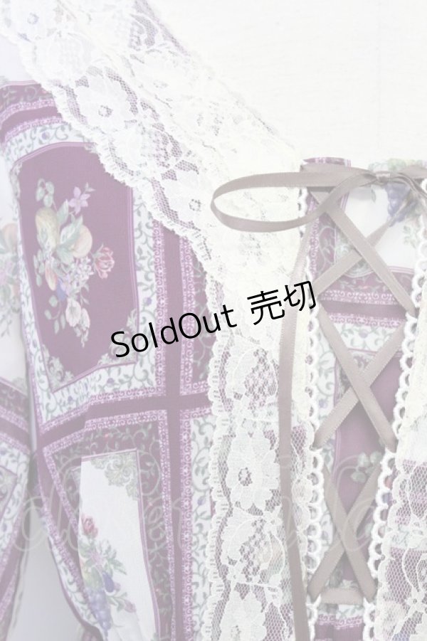 画像5: 【SALE】axes femme / フルーツアート柄ワンピース  パープルワイン T-24-03-13-025-AX-OP-AS-ZT412 (5)