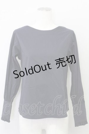 画像: 【SALE】an another angelus /袖フリルブラウス  紺 T-24-03-13-006-CA-BL-AS-ZT411