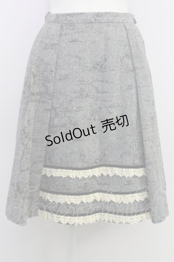 画像1: Emily Temple cute /うさぎの学校スカート  グレー T-24-03-14-025-ET-SK-SZ-ZT040 (1)