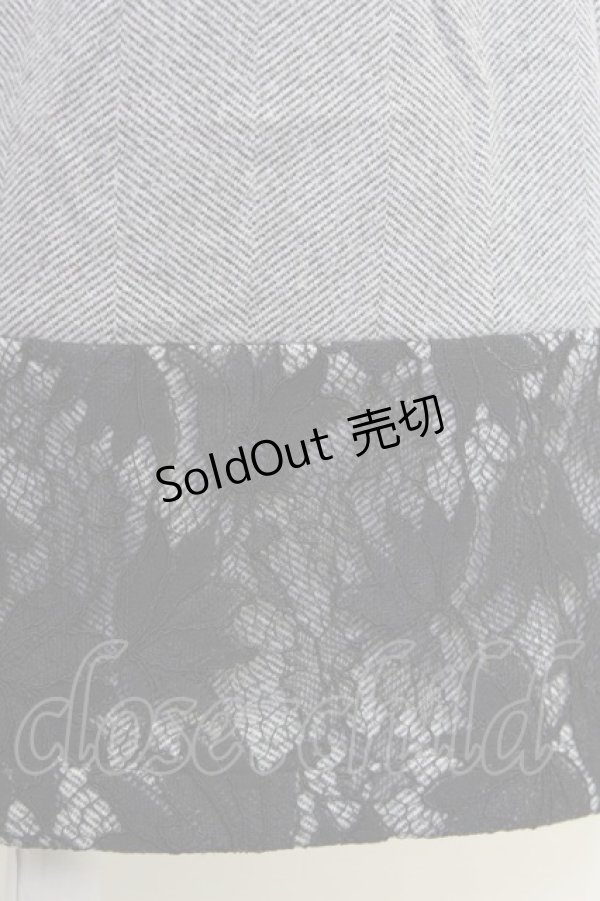 画像3: 【SALE】axes femme / ヘリンボーン柄カットパンツ M グレー T-24-03-14-026-AX-PA-SZ-ZT040 (3)