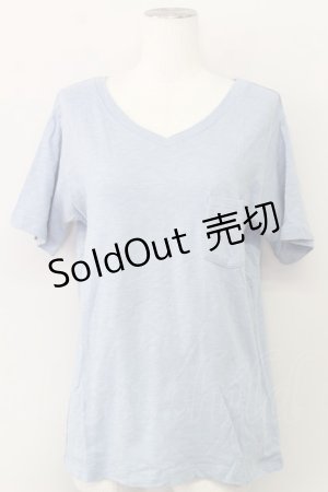 画像: E hyphen world gallery PEACE / フロントポケットTシャツ  サックス T-24-03-19-012-LO-TS-IG-ZT413