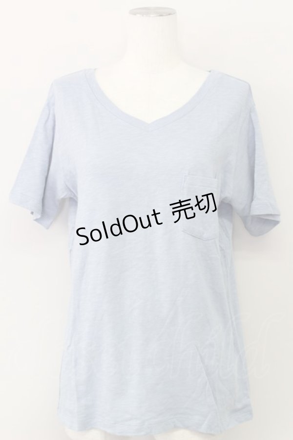 画像1: E hyphen world gallery PEACE / フロントポケットTシャツ  サックス T-24-03-19-012-LO-TS-IG-ZT413 (1)