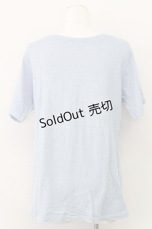 画像2: E hyphen world gallery PEACE / フロントポケットTシャツ  サックス T-24-03-19-012-LO-TS-IG-ZT413 (2)