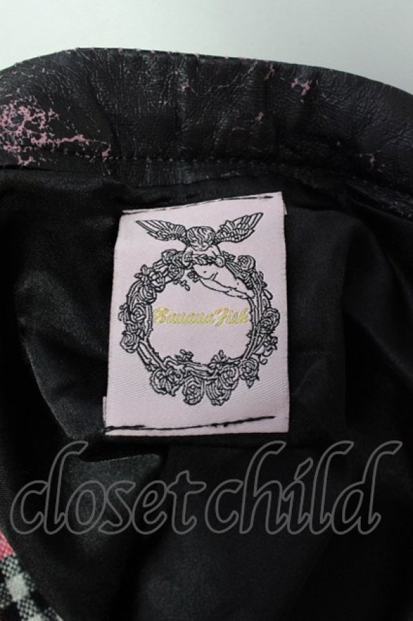 画像6: Banana Fish //チェック&レザー切替スカート ピンク×黒 T-24-03-20-031-PU-SK-IW-ZT-CL001 (6)