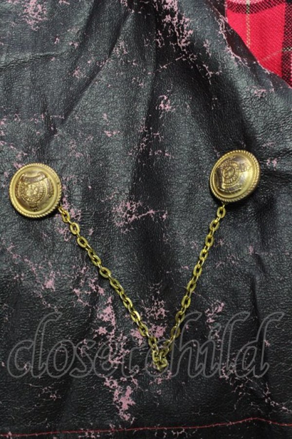 画像8: Banana Fish //チェック&レザー切替スカート ピンク×黒 T-24-03-20-031-PU-SK-IW-ZT-CL001 (8)