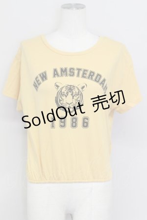 画像: 【SALE】E hyphen world gallery PEACE / ヴィンテージプリントショートTシャツ  イエロー T-24-03-21-020-LO-TS-IG-ZT128