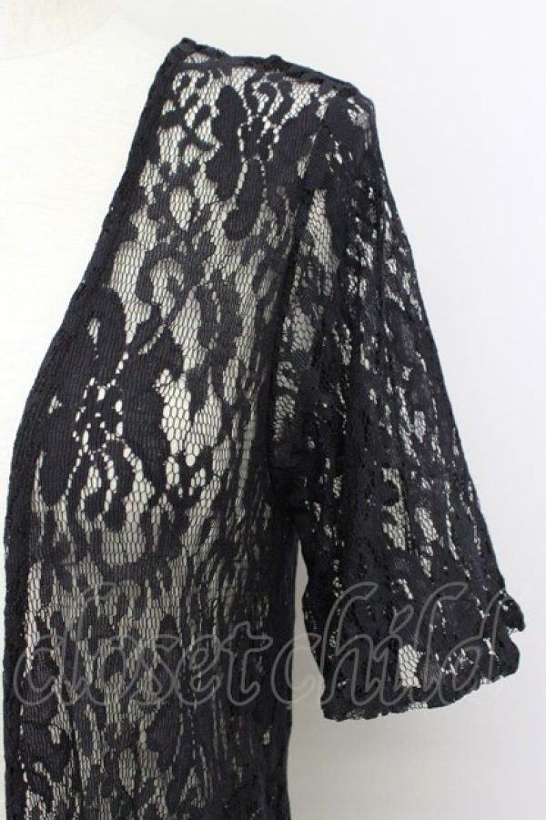 画像3: E hyphen world gallery PEACE / フレアスリーブロングガウン  クロ T-24-03-21-008-LO-TO-IG-ZT127 (3)