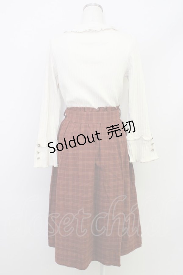 画像2: axes femme / ワンピース  オフ×ブラウン T-24-03-22-018-AX-OP-SZ-ZT079 (2)