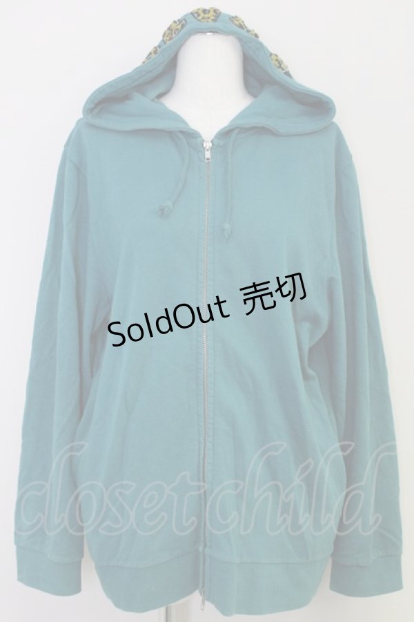 画像1: Candy Stripper / フード英字ワッペンパーカー  緑ｘ黄色 T-24-03-29-010-PU-TO-HD-ZT393 (1)