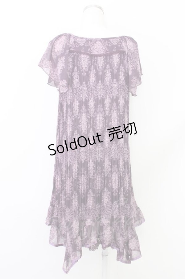 画像2: axes femme /オーナメント柄イレヘムワンピース M パープル T-24-06-09-030-AX-OP-SZ-ZT061 (2)
