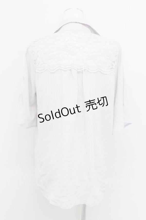 画像2: axes femme /BACHレースストライプシャツ M ライトグレー T-24-06-13-015-AX-BL-SZ-ZT300 (2)