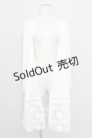 画像: axes femme / 裾レースＵＶカットカーデ F 白 T-24-06-15-003-AX-TO-SZ-ZT302