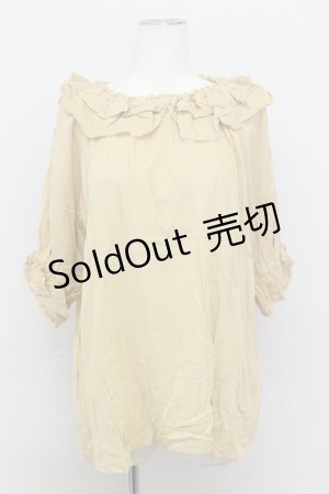 画像: axes femme / レース襟ブラウスプル F イエロー T-24-06-15-009-AX-BL-SZ-ZT302