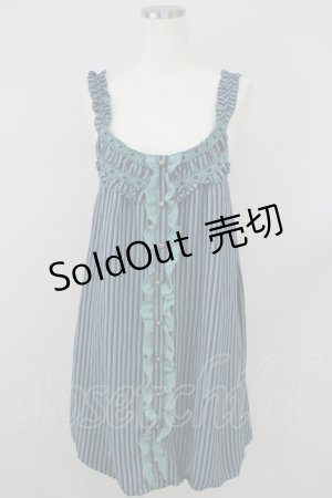 画像: axes femme / ストライプバルーンキャミワンピース M 紺 T-24-06-17-021-AX-OP-SZ-ZT095