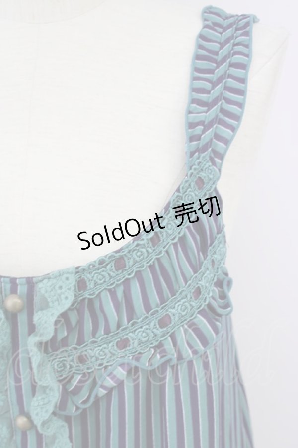 画像3: axes femme / ストライプバルーンキャミワンピース M 紺 T-24-06-17-021-AX-OP-SZ-ZT095 (3)