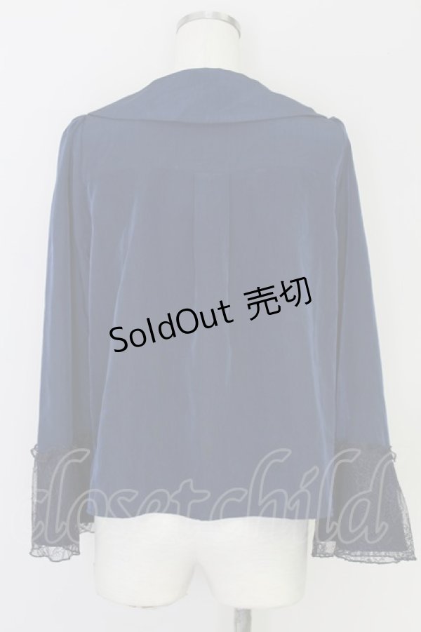 画像2: axes femme / sajou刺繍入Wボタンブラウス  ネイビー T-24-06-30-022-AX-BL-HD-ZI (2)