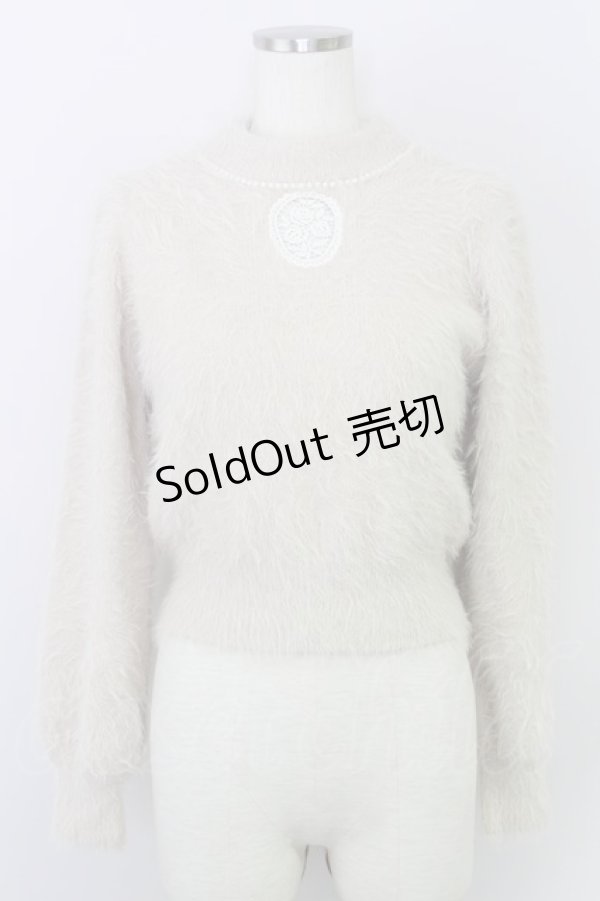 画像1: F&A(F i.n.t) / カメオレースシャギーニット F ライトベージュ T-24-07-04-004-CA-TO-SZ-ZT101 (1)