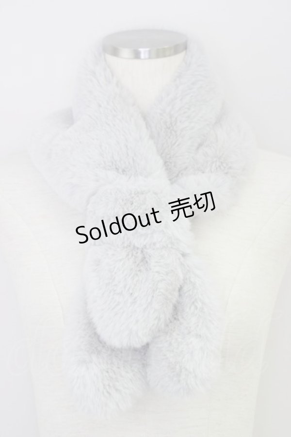 画像1: Fi.n.t / G リボンファーマフラー グレー T-24-07-04-030-CA-ZA-AS-ZT386 (1)