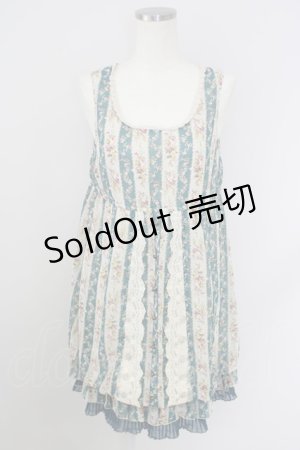 画像: axes femme / ストライプ花柄チュニック M グリーン T-24-07-11-022-AX-OP-SZ-ZT311