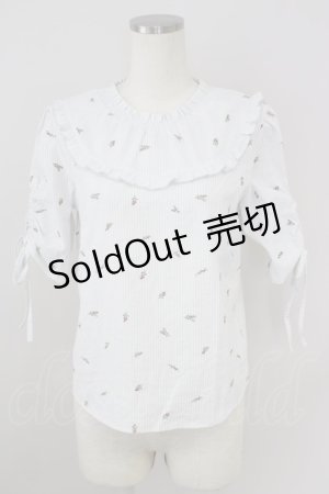 画像: axes femme POETIQUE / 花刺繍ブラウス M オフ T-24-07-11-002-AX-BL-SZ-ZT333