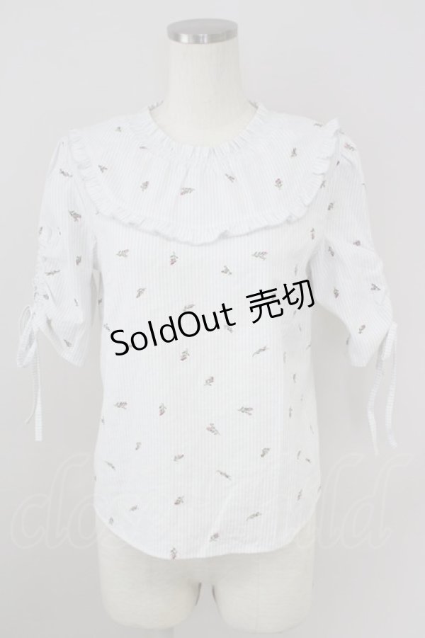画像1: axes femme POETIQUE / 花刺繍ブラウス M オフ T-24-07-11-002-AX-BL-SZ-ZT333 (1)