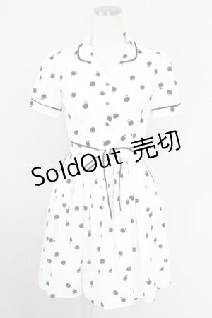 画像: MILK / Littleアップルドレス  ホワイト×ブラック T-24-07-11-017-ML-OP-SZ-ZT320
