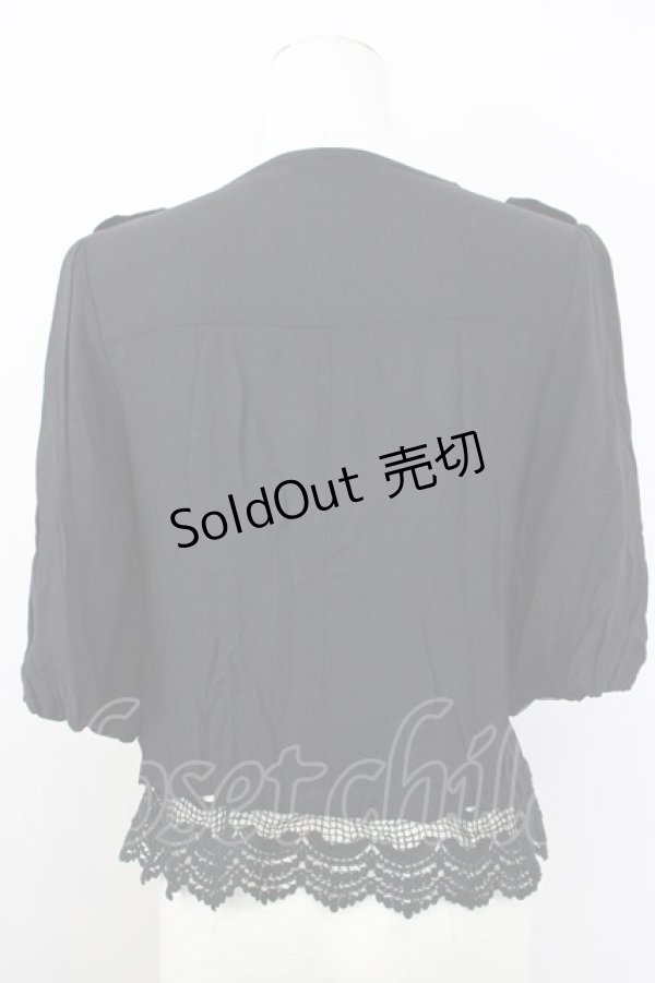 画像2: Fi.n.t / フロントZIP裾レースブルゾン  黒 T-24-08-02-017-CA-TO-HD-ZT337 (2)