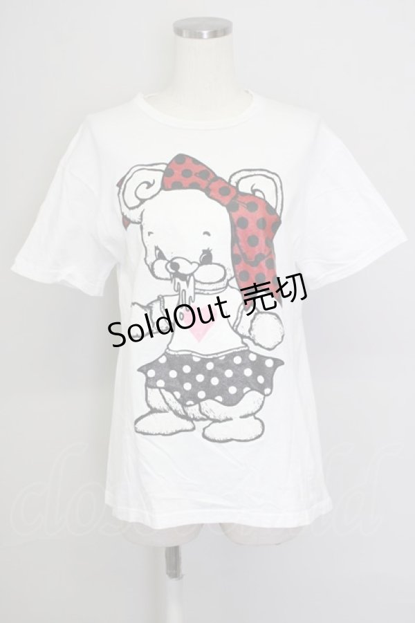画像1: yaponskii / よだれベアTシャツ  白 T-24-08-04-005-PU-PA-SZ-ZT344 (1)