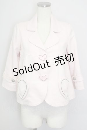 画像: MILK / ハートボタンジャケット  ピンク T-24-08-04-007-ML-JA-AS-OS