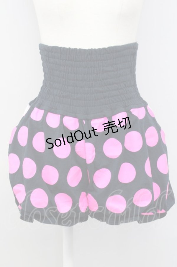画像1: SUPER LOVERS / ドットカボチャパンツ  黒×ピンク T-24-08-09-025-PU-PA-SZ-ZT256 (1)