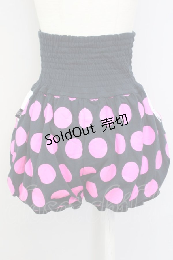 画像2: SUPER LOVERS / ドットカボチャパンツ  黒×ピンク T-24-08-09-025-PU-PA-SZ-ZT256 (2)