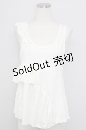 画像: Candy Stripper / フリルタンクトップ  白 T-24-08-09-004-PU-TO-SZ-ZT316