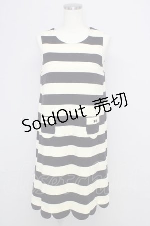 画像: Franche Lippee / ボーダージャンパースカート  黒ｘ生成 T-24-08-09-017-LO-SK-SZ-ZY