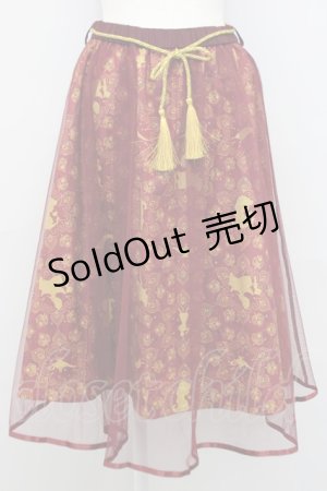 画像: axes femme POETIQUE / Disneyアラジンスカート  ワイン T-24-08-14-023-AX-SK-AS-ZT014