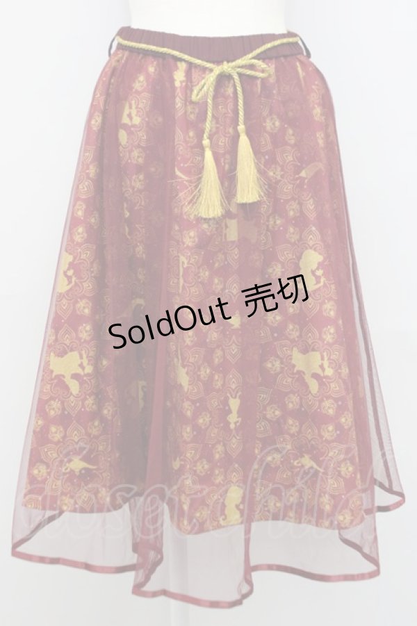 画像1: axes femme POETIQUE / Disneyアラジンスカート  ワイン T-24-08-14-023-AX-SK-AS-ZT014 (1)