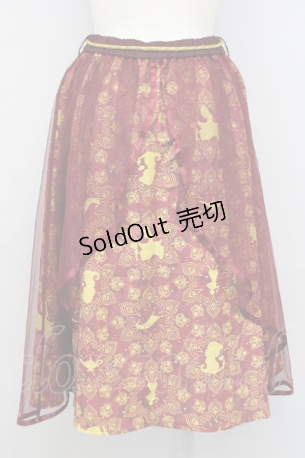 画像2: axes femme POETIQUE / Disneyアラジンスカート  ワイン T-24-08-14-023-AX-SK-AS-ZT014 (2)