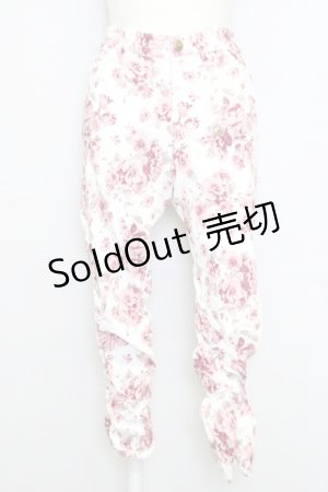画像: axes femme / パンツ  白ｘピンク T-24-08-19-019-AX-PA-AS-ZT362