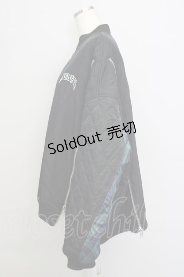 画像3: Candy Stripper / 切替ブルゾン  黒ｘグリーン T-24-08-20-001-PU-JA-AS-ZT176 (3)