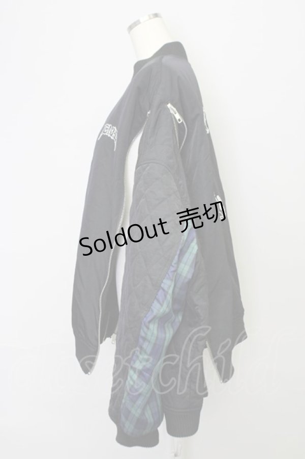 画像4: Candy Stripper / 切替ブルゾン  黒ｘグリーン T-24-08-20-001-PU-JA-AS-ZT176 (4)