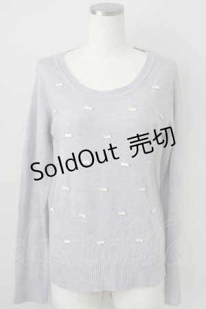 画像: 【SALE】Fi.n.t / リボンデザインニットトップス  ラベンダー T-24-11-03-001-CA-TO-HD-ZT167