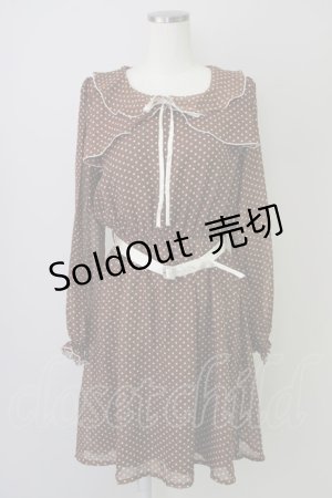 画像: 【SALE】F i.n.t / ドットワンピース  ブラウン T-24-11-03-039-CA-OP-HD-ZT140