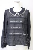 画像1: an another angelus / 英字刺繍シースルーブラウス  黒Ｘ白 T-24-11-03-009-CA-BL-HD-ZT167 (1)