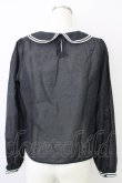画像2: an another angelus / 英字刺繍シースルーブラウス  黒Ｘ白 T-24-11-03-009-CA-BL-HD-ZT167 (2)